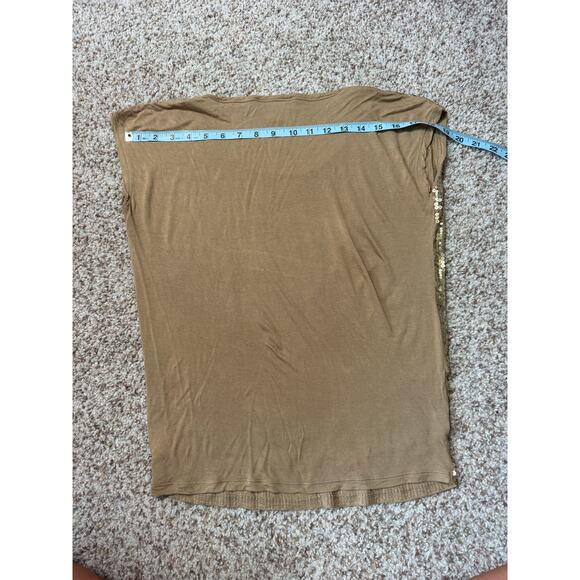 MICHAEL KORS GOLD Sequin Sparkly T-shirt, Soft & supple, women's Small - Picture 8 of 8